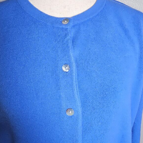 Vintage 100% Cashmere Blue Button Up Sweater by Tina Best Quality Scotland XL - Picture 4 of 11
